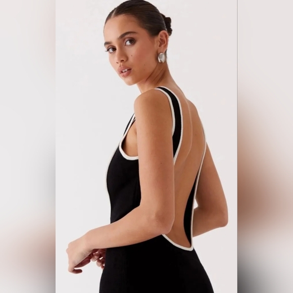 Pink and White Maxi Backless Sundress - Picture 2 of 3